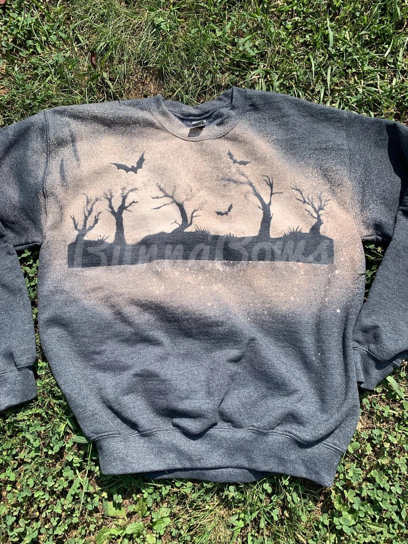 Bleached Spooky Forest Sweatshirt